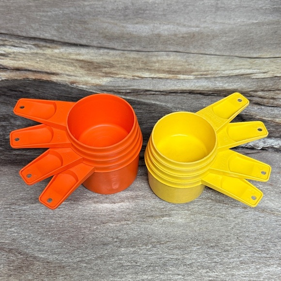Vintage Tupperware Orange and Yellow Measuring Cups Mismatched Sets - Picture 1 of 6